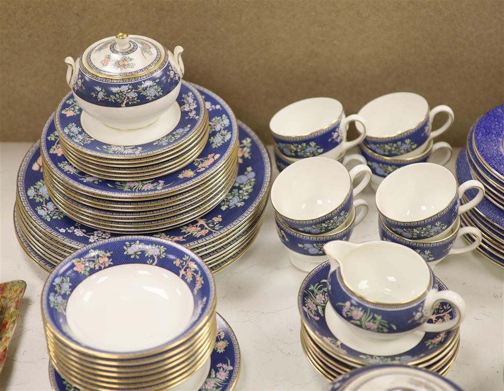 A Wedgwood Blue Siam pattern part dinner service and other mixed ceramics